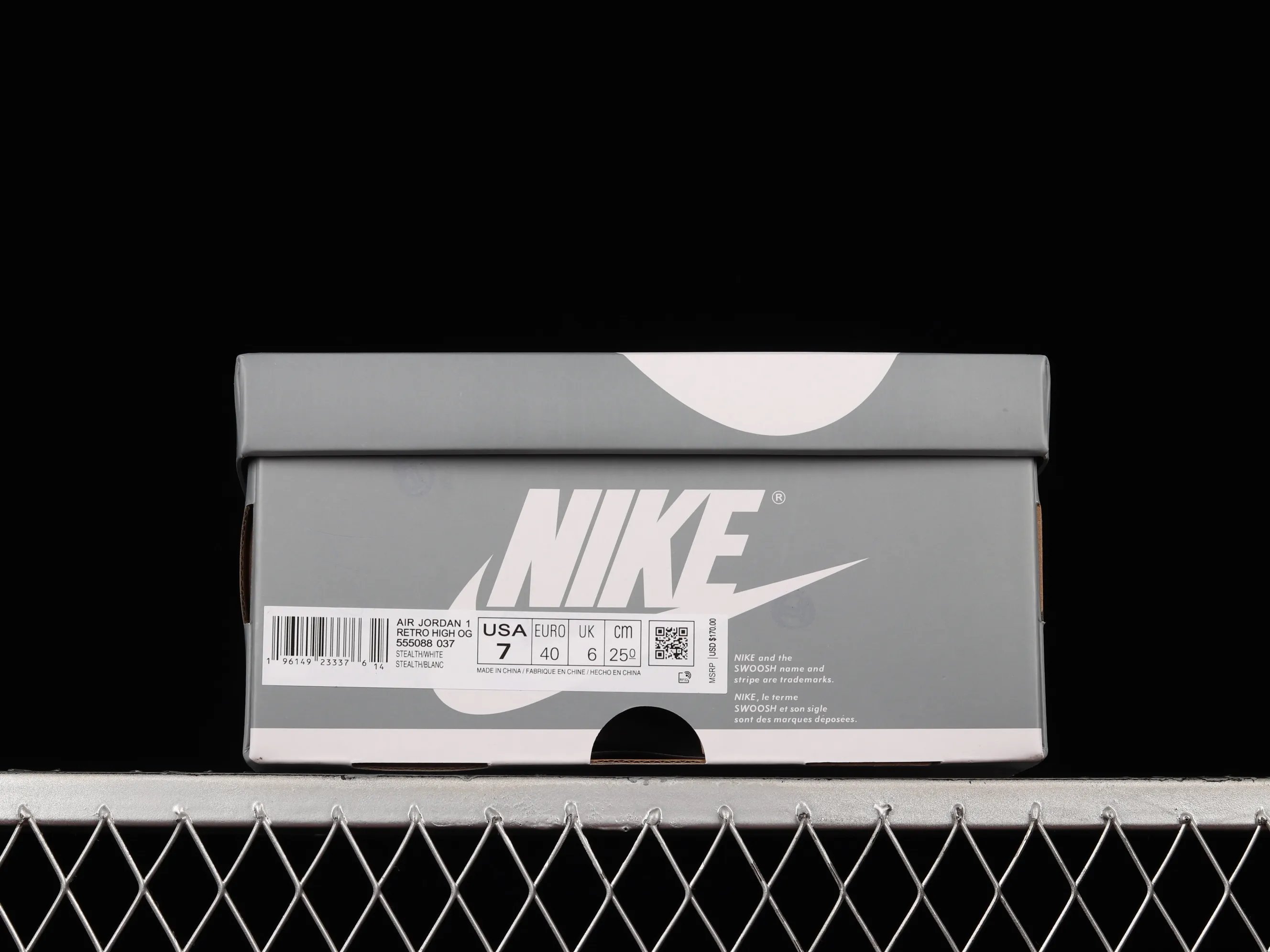 All categories Air Jordan Jordan series basketball shoes Air Jordan 1 High Pure original Air Jordan 1 High OG "Stealth" AJ1 Joe 1 white gray 555088-037